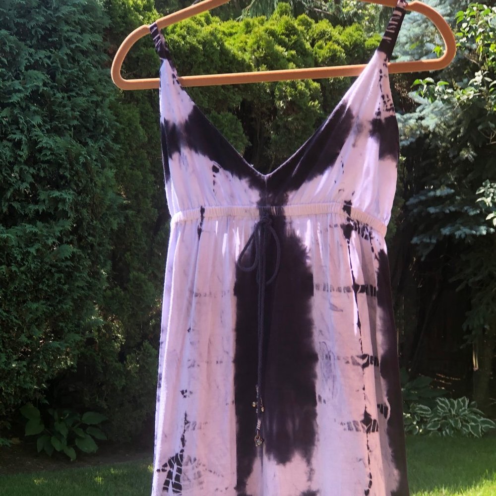 Tie Dyed Long Summer dress, knit, sz SMALL, blue